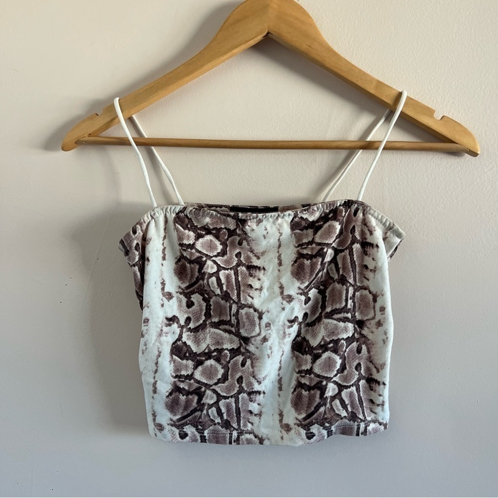 STREETWEAR SOCIETY Snake Skin Crop Top | Size Small